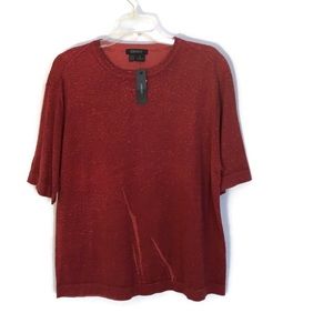Young Mens DKNY XL Soft 100% Cotton Maroon (Unusual Pattern) Round Neck Tee